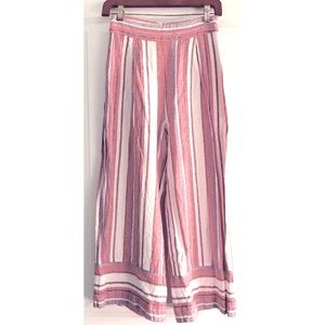 F21 Striped Linen Culottes Crop Pants Forever 21